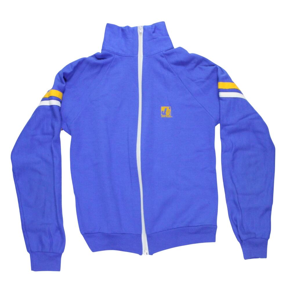 Vintage Jog Togs zip up track jacket 70s 80s blue stripe mod retro sz XS S